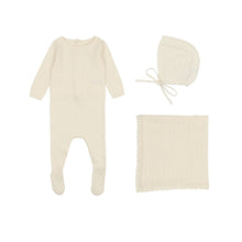 Load image into Gallery viewer, Dotted knit layette set - Cream
