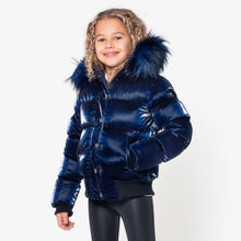 Load image into Gallery viewer, Kyla puffer coat - Navy shine
