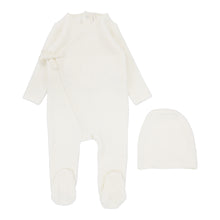 Load image into Gallery viewer, Velour wrap layette set - Cream
