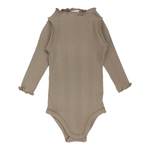 Ribbed funnel neck onesie - Taupe