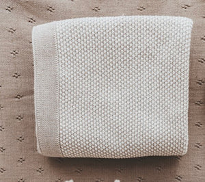 Domani stipple light beige/natural baby blanket