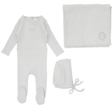 Load image into Gallery viewer, Striped pointelle layette set - powder blue
