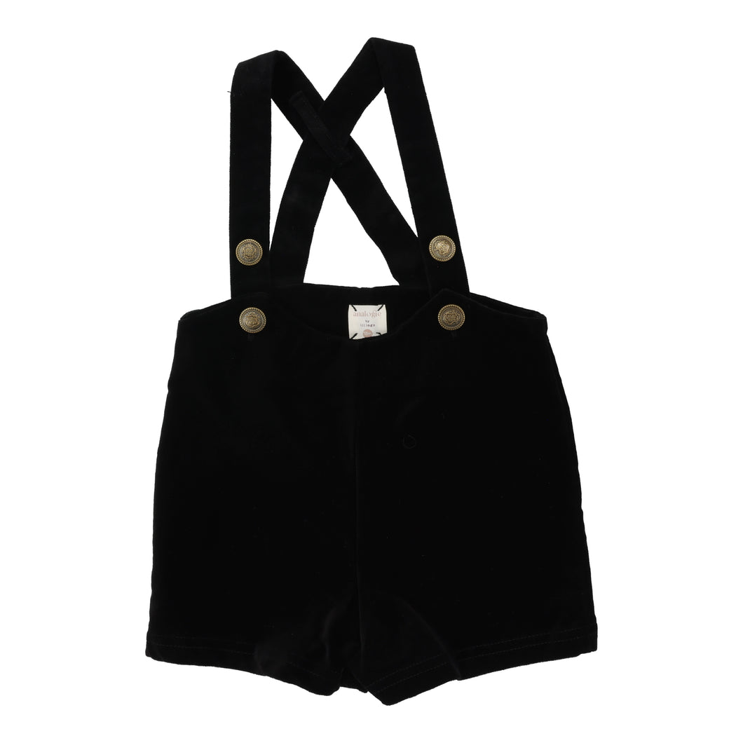 Velvet suspender shorts - Black velvet