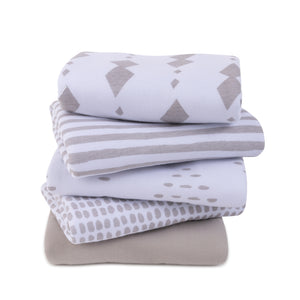 5-pack reversible burp cloths - Taupe