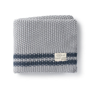 Domani blue with dark blue stripes baby blanket