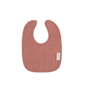 Dusty pink solid ribbed cotton bib