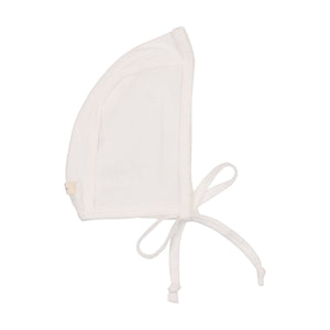 Winter white pointelle wrapover footie and bonnet