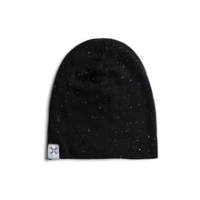 Load image into Gallery viewer, Black speckled knit beanie
