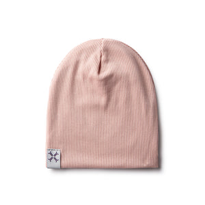 Blush ribbed beanie