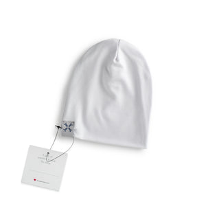 White cotton beanie